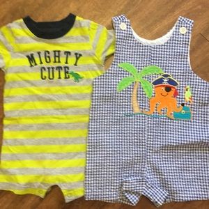Two piece Lot of Baby boys size 12 months rompers